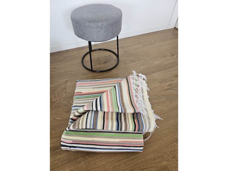 Tapete artesanal liso tradicional 100% algodão - 140 x 200 cm 